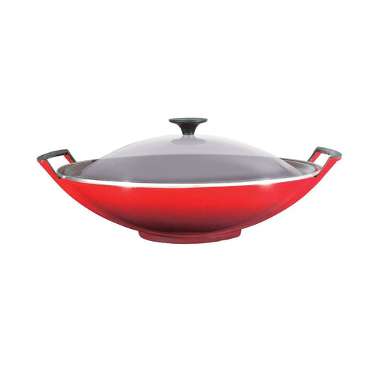 Le Creuset , Wok c.cop.vetro 36cm, Cherry Red