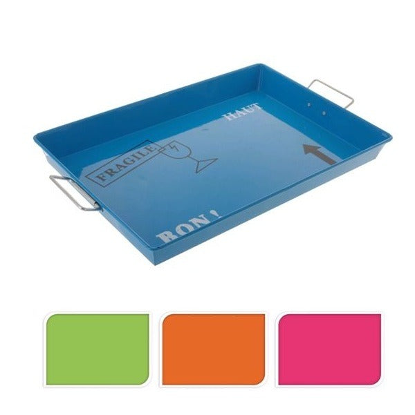 Rectangular Steel Metal Tray In 4 Different Colors 30 X 45 Cm