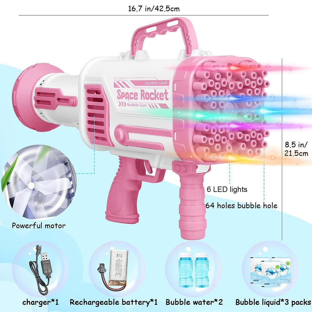 Cool Gift, Bubble Gun With Flash Lights, 15 Holes, Available in Different Colors
