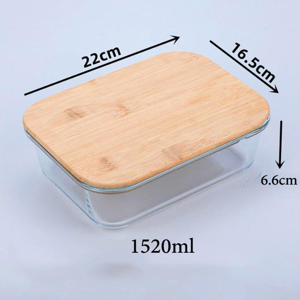 Cool Gift, Food Storage Container Glass with Bamboo Lid, Available in Different Sizes