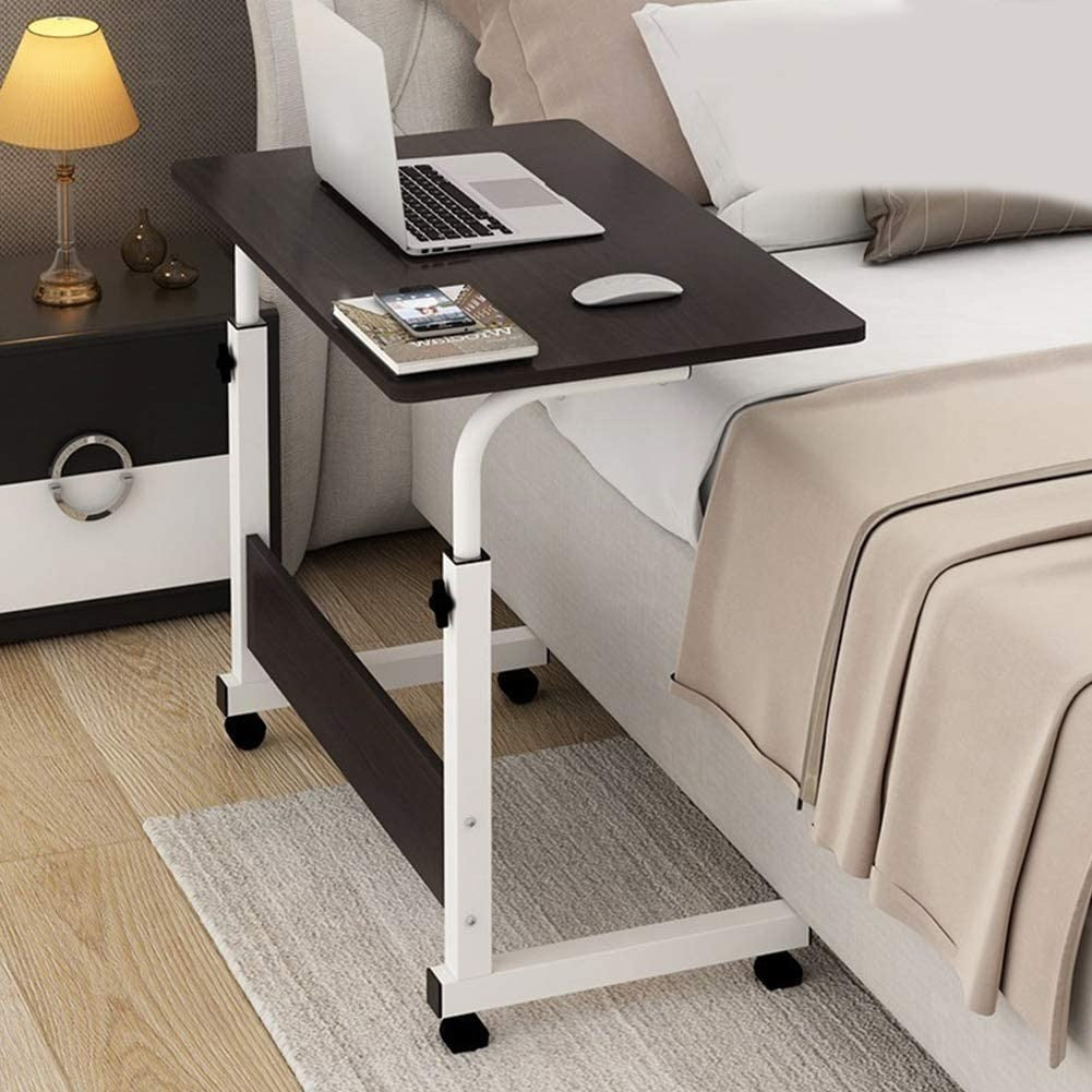 Mascube, Laptop Table Stand Adjustable Folding Side With Wheels 60X40Cm#Cptb07-04 Black