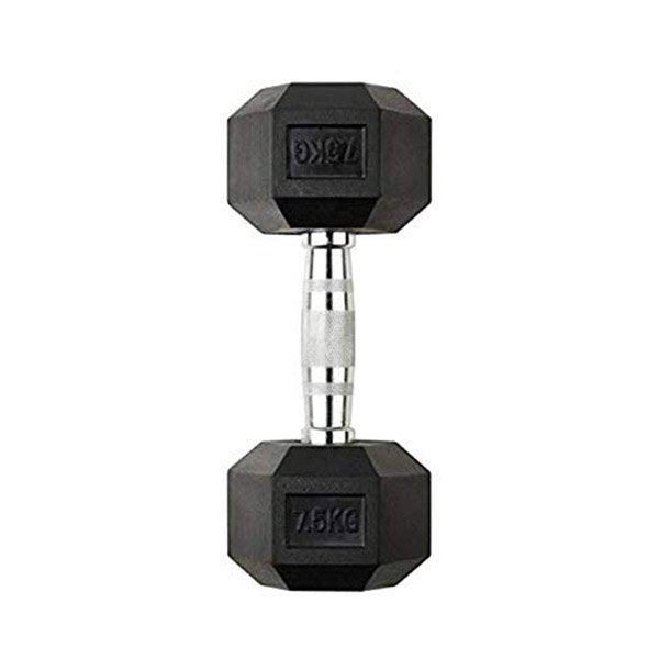 Sports Yours, 1-piece-hex-rubber-coated-dumbbell, Available in Different Sizes