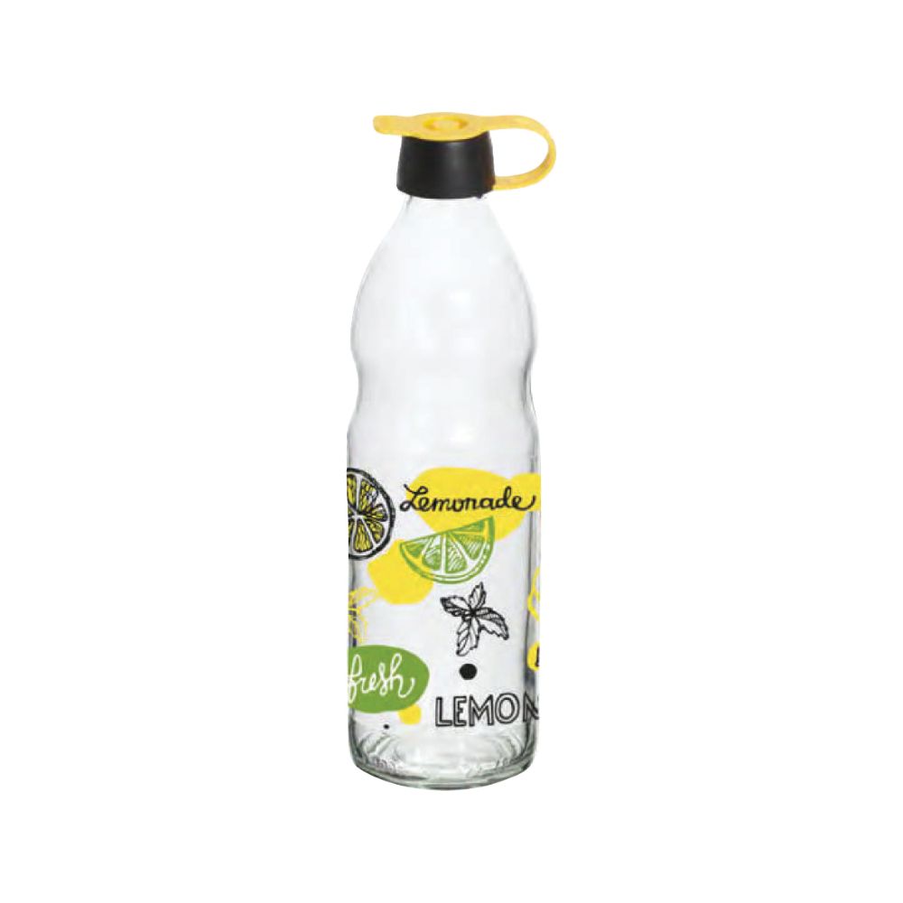 Herevin, Decorated Water Bottle 1Lt Yellow Lemonade, 111655-002