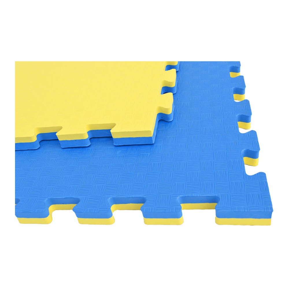 Sports Yours, 1 Piece Puzzle Mat Interlocking Blue/Yellow Gym Flooring 3 cm thick 1M x 1M