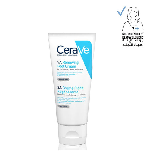 Cerave, SA Renewing Foot Cream for Dry, Rough, and Cracked feet with Hyaluronic Acid 88Ml