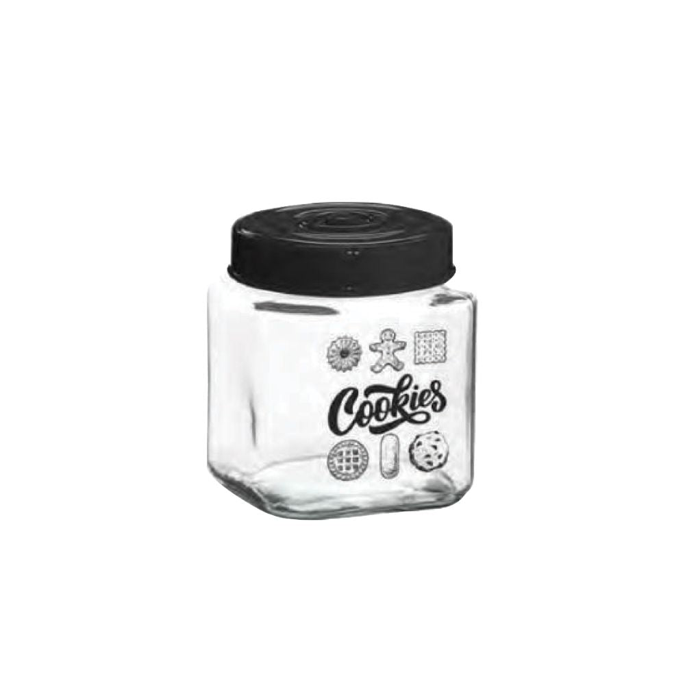 Herevin, Decorated Square Canister 1Lt Cookies, 149010-001