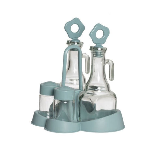Herevin, 2 Pcs Oil-Inegar Bottle & 2Pcs Salt Shaker 70Cc Set Blue, 152071-590Blue
