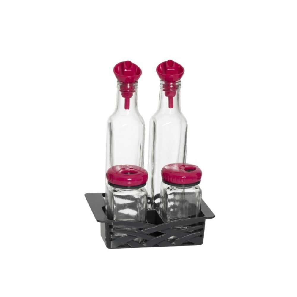 Herevin, Oil-Inegar Set 2X250Cc With Salt Shaker 2X160Cc Pink, 152090-560P