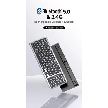 Ugreen, Ultra Slim Wireless & Bluetooth Keyboard, Rechargeable Built-In Battery, Silent Click Ugreen Ku005 - 15258