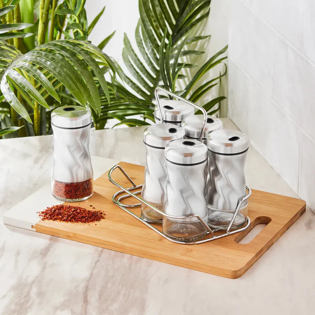 Karaca Tottori Inox 7-Piece Rectangular Spice Set – 100 ml, 153.03.06.4729