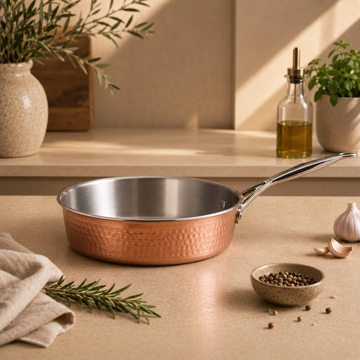Karaca Nish Copper 24 cm Frying Pan, 153.03.07.5622