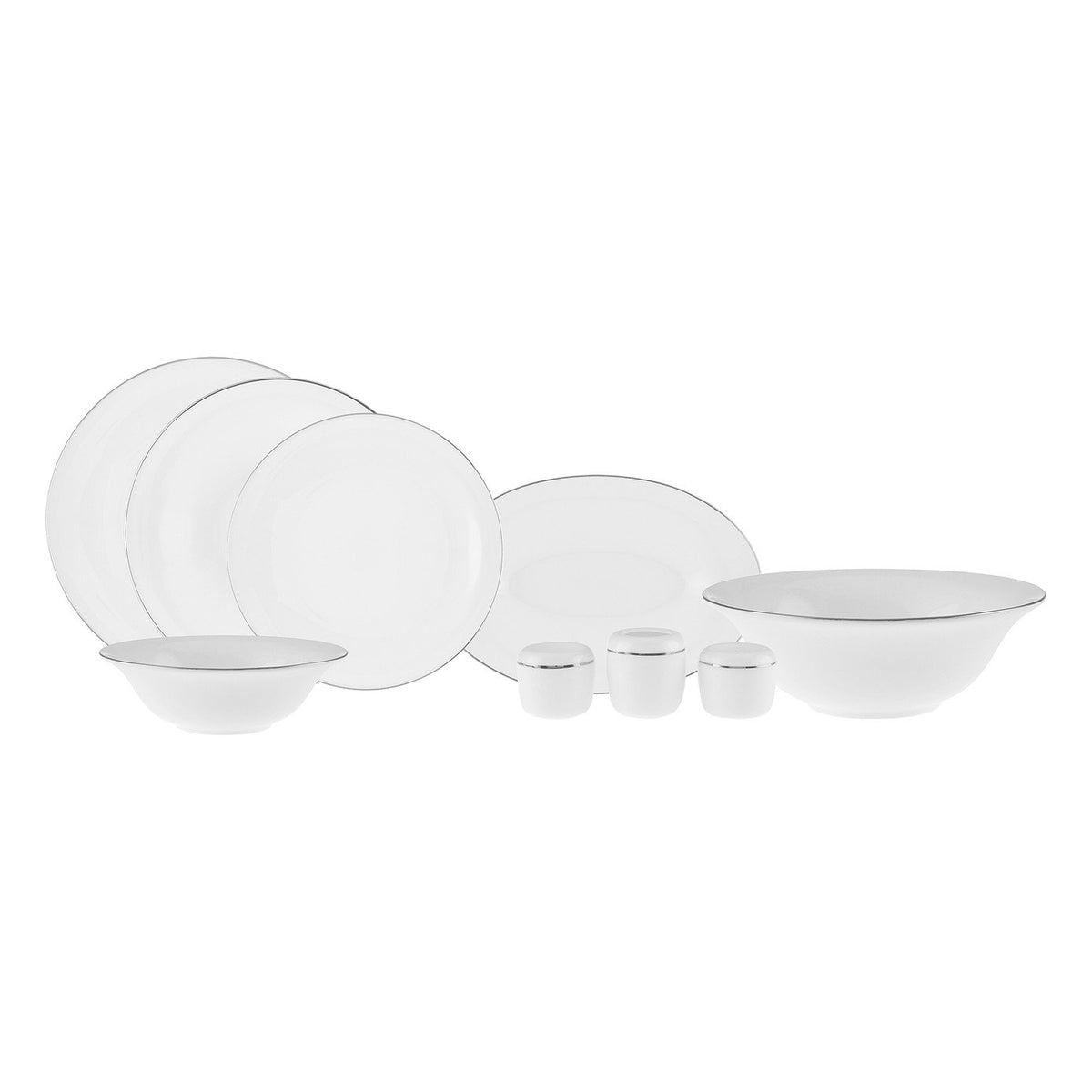 Karaca Fine Pearl Fame 58-Piece Pearl Dinner Set for 12 Persons, 153.03.08.0611