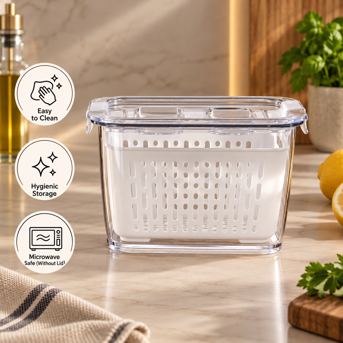 Karaca Citrus Vegetable & Fruit Storage Container M – 400 ml, 153.09.01.3673