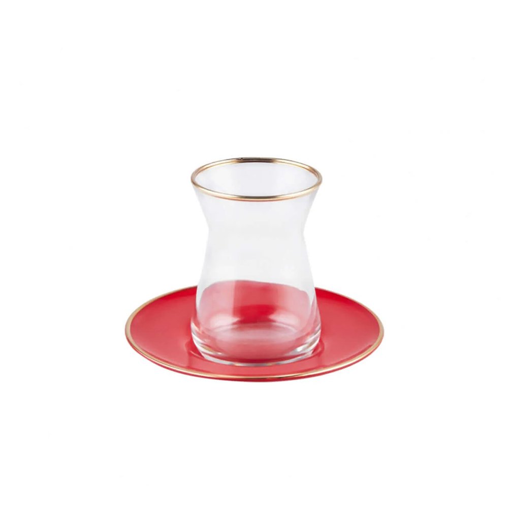 Karaca Retro Set of 6 Tea Cups 132ML, 153.03.06.1590