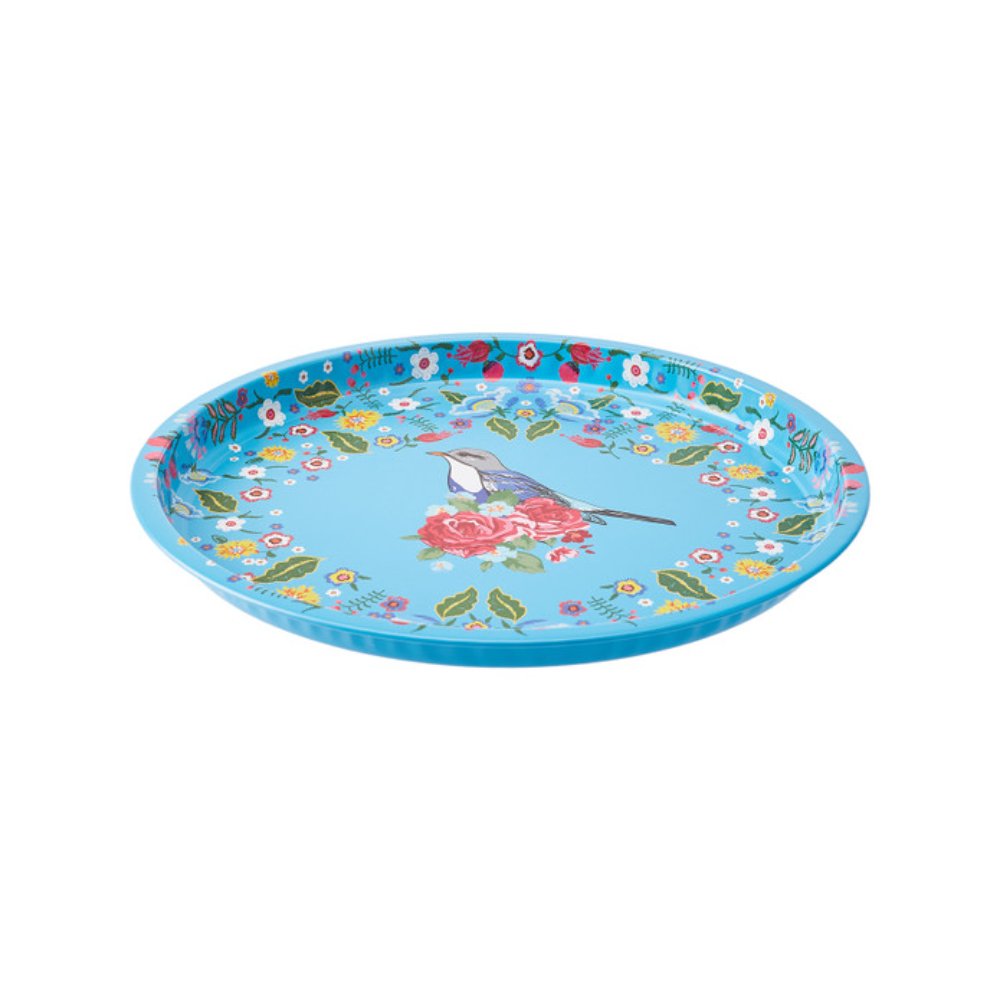 Karaca Flores Blue Tray 35cm, 153.03.06.9202