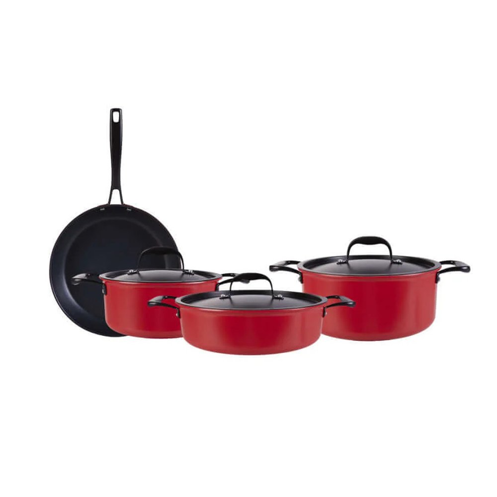 Karaca BioDiamond Pro Induction Cookware Set Japanese Red - 7 Pieces, 153.03.07.8092