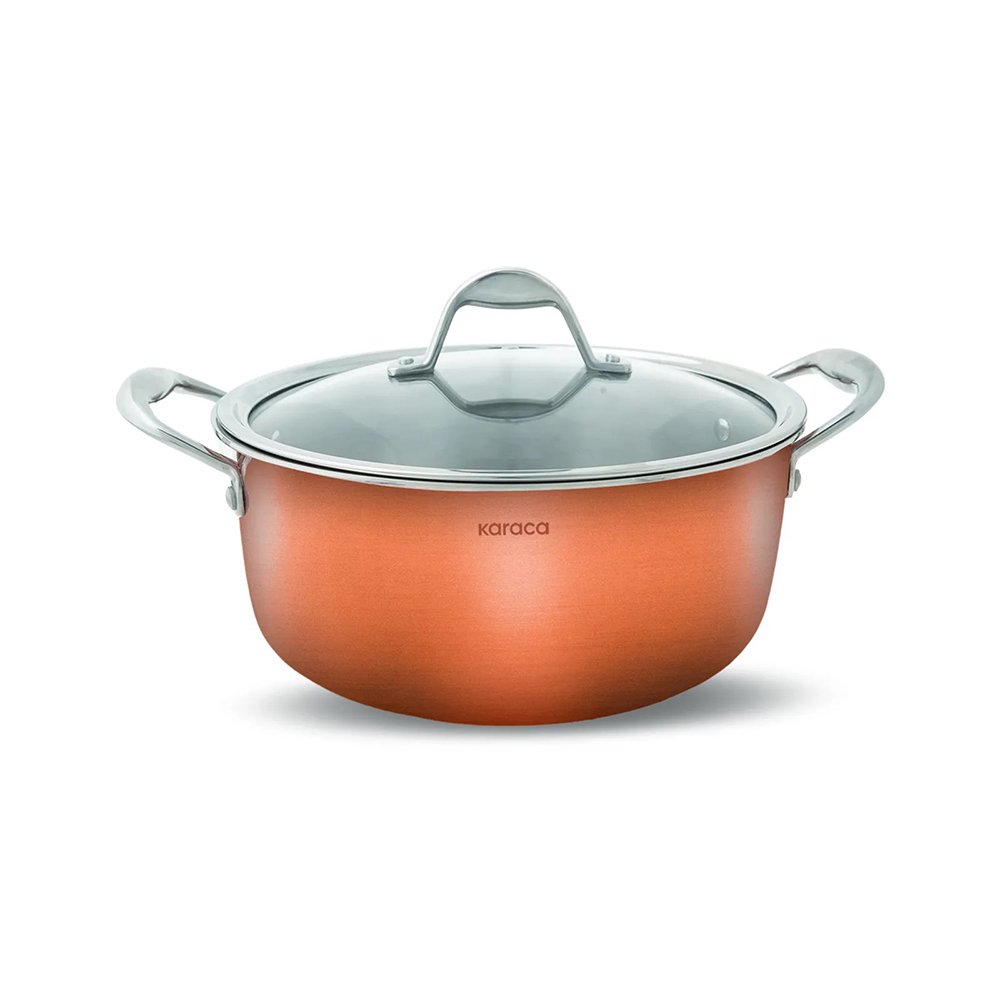Karaca 3Ply PowerSteel 316+ Stainless Steel Induction Base Copper Pot 24 cm – 4.6 L , 153.03.08.0568