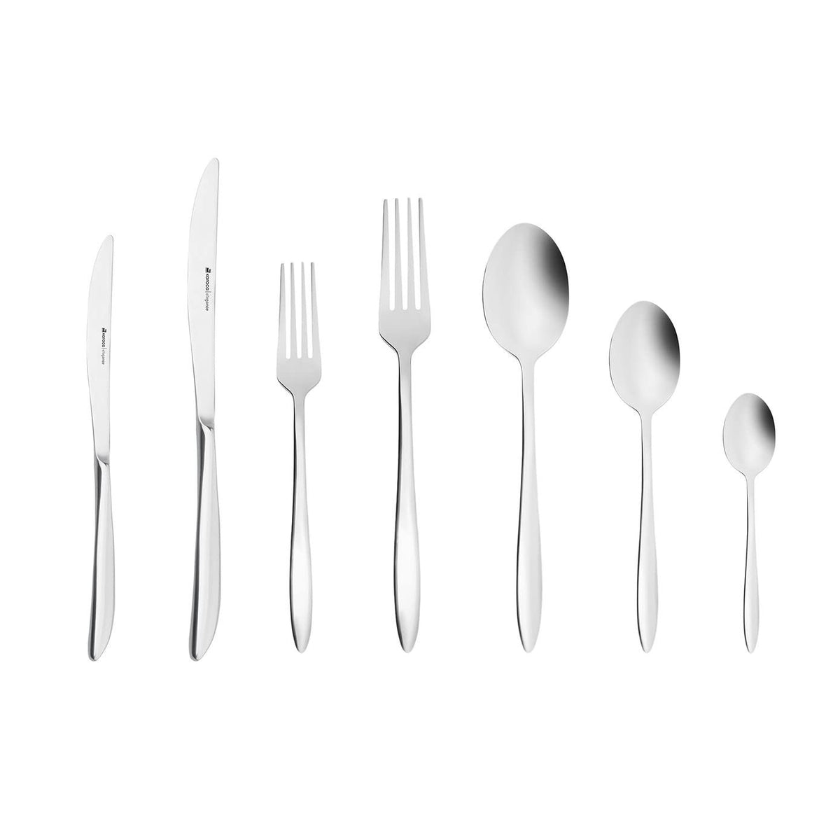 Karaca 316 Elegance Athena Platinum 84-Piece Cutlery Set for 12 People, 153.03.08.2021