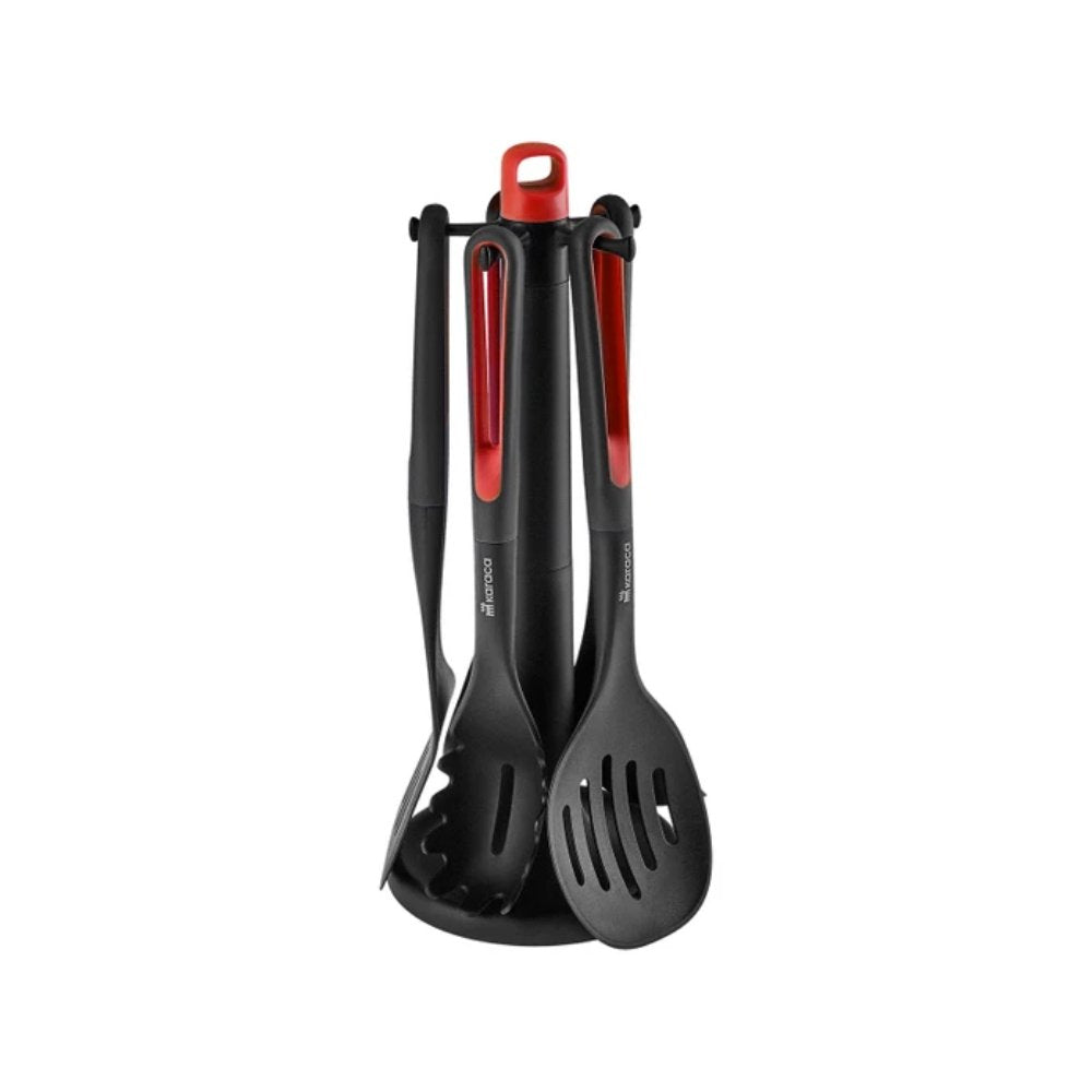 Karaca Marco Red 6-Piece Stand Serving Set, 153.03.08.4384