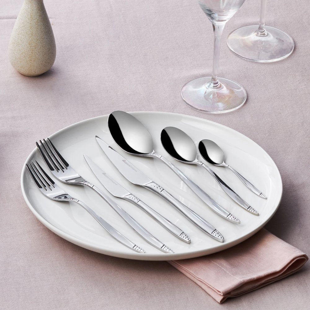 Karaca Elegance Holey Platinum 84Pcs Cutlery Set For 12 Person, 153.03.08.4856
