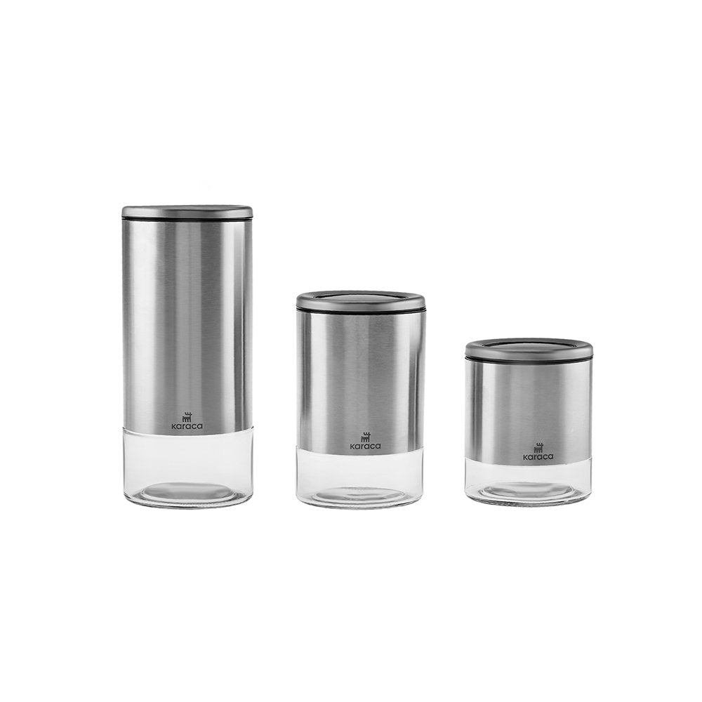 Karaca Walter Inox 3Pcs Storage Box Set, 153.03.08.5006