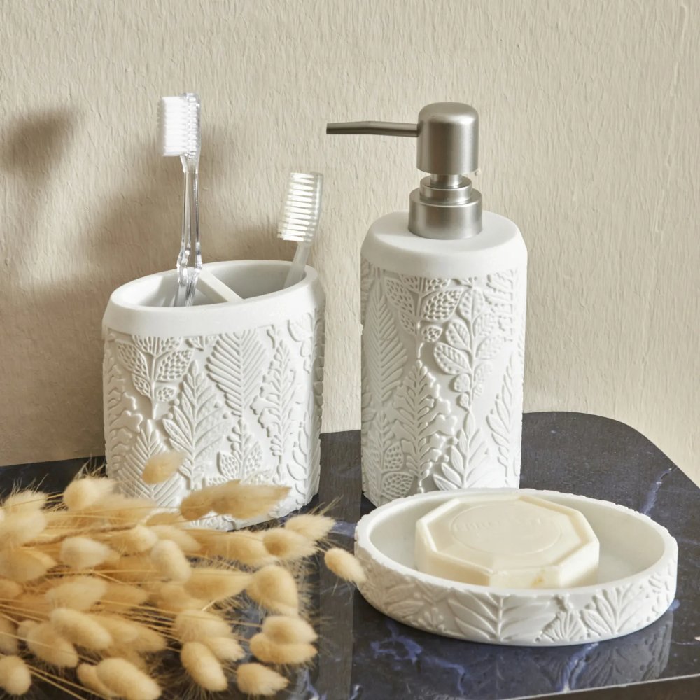 Karaca Home Maia 3-Piece Bathroom Accessory Set - White, 153.09.01.5205
