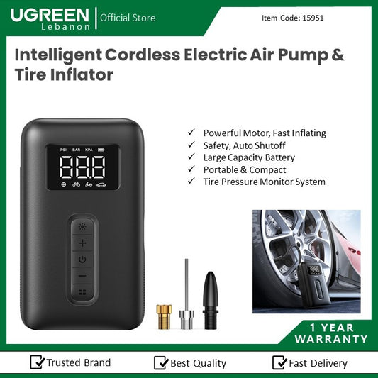 Ugreen, Portable Cordless Electric Air Pump & Tyre Inflator Ugreen Cd259 - 15951