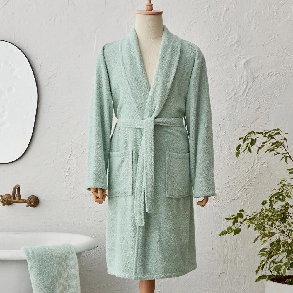 Karaca Home Lottie 100% Cotton Bathrobe Set XL/XXL – Green, 200.22.04.0038