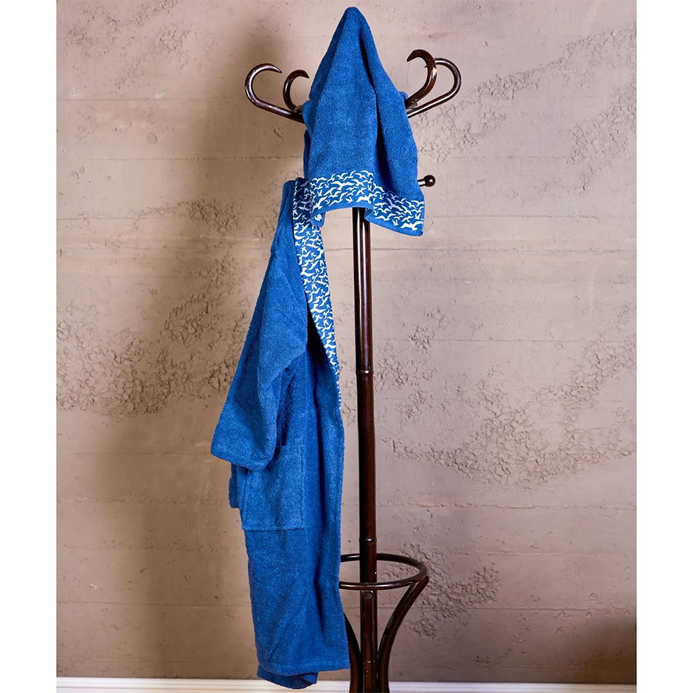 Karaca Veta Lacivert Young Bathrobe Set, 200.16.01.0121