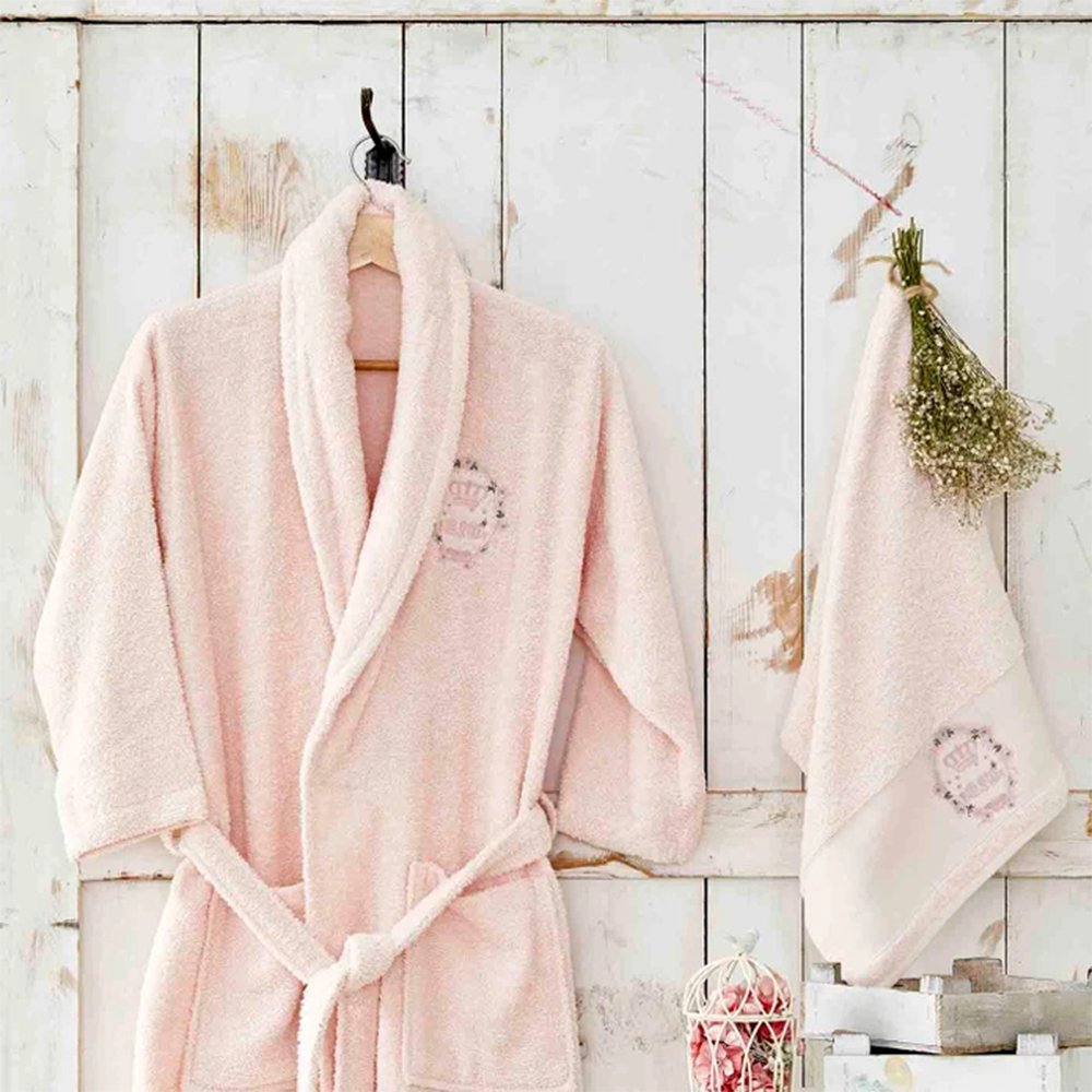 Karaca Home Crown Powder Youth Bathrobe Set, 200.16.01.0123