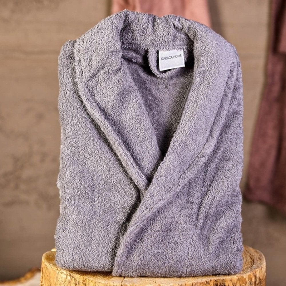 Karaca Home Charm Exclusive Grey Bathrobe S/M - 100% Combed Cotton, 200.16.01.0155
