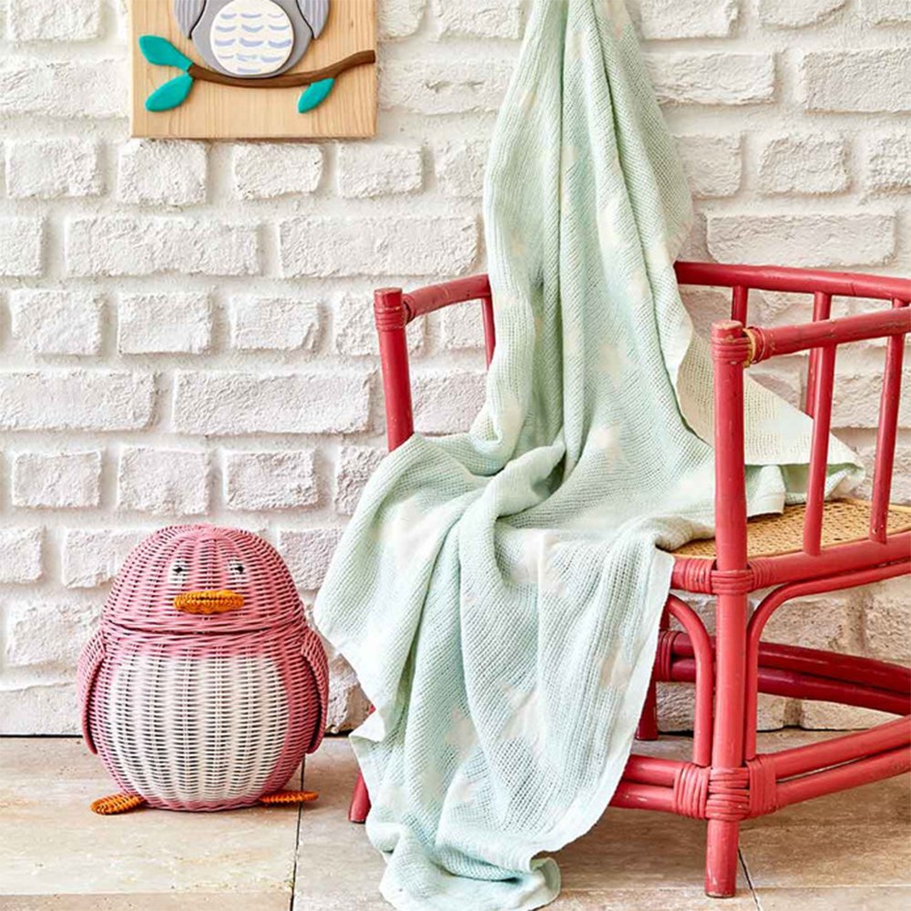 Karaca Home Baby Star Green Baby Blanket 80x120cm, 200.16.01.0410
