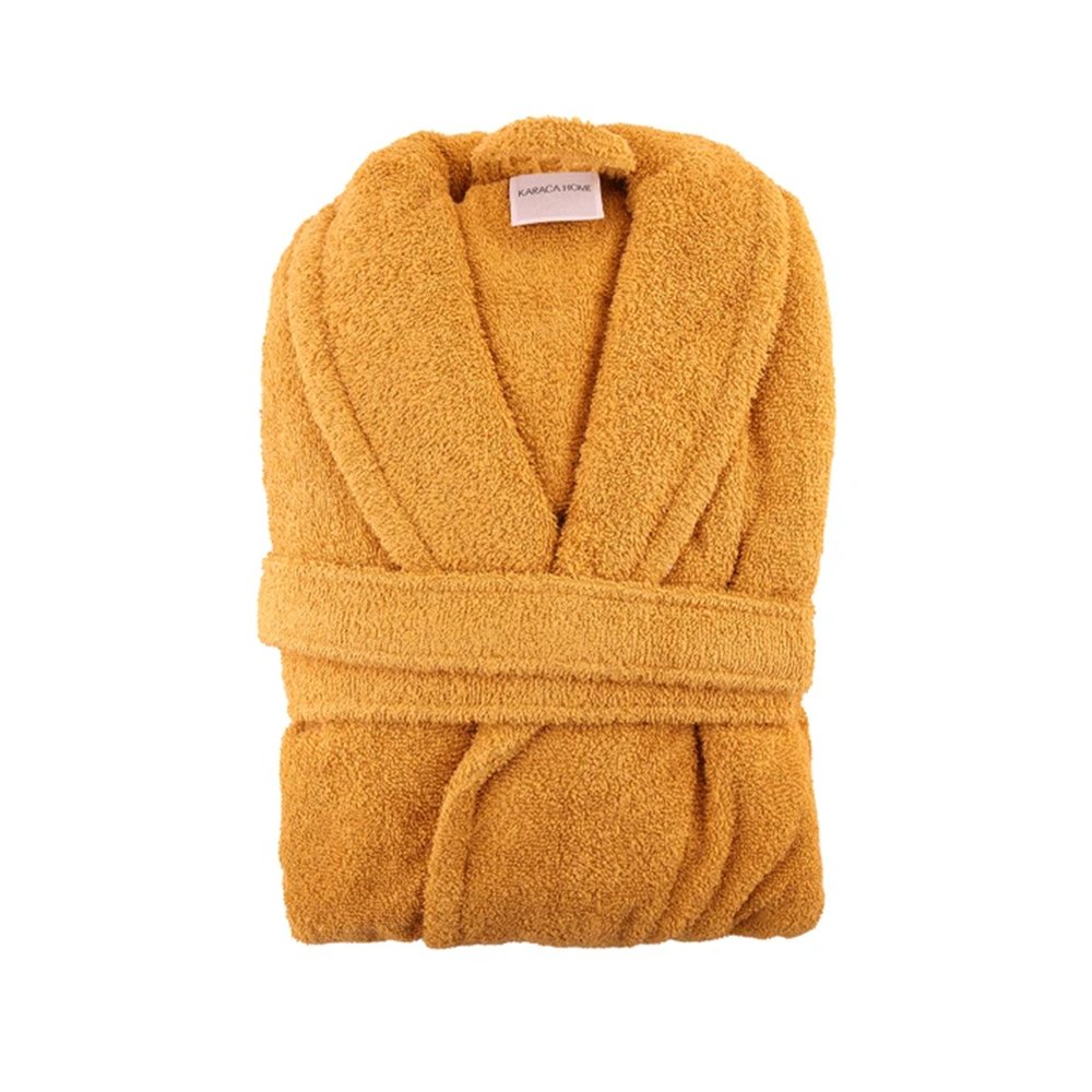 Karaca Home Back To Basic Mustard 100% Cotton Bathrobe L/XL, 200.18.01.0235