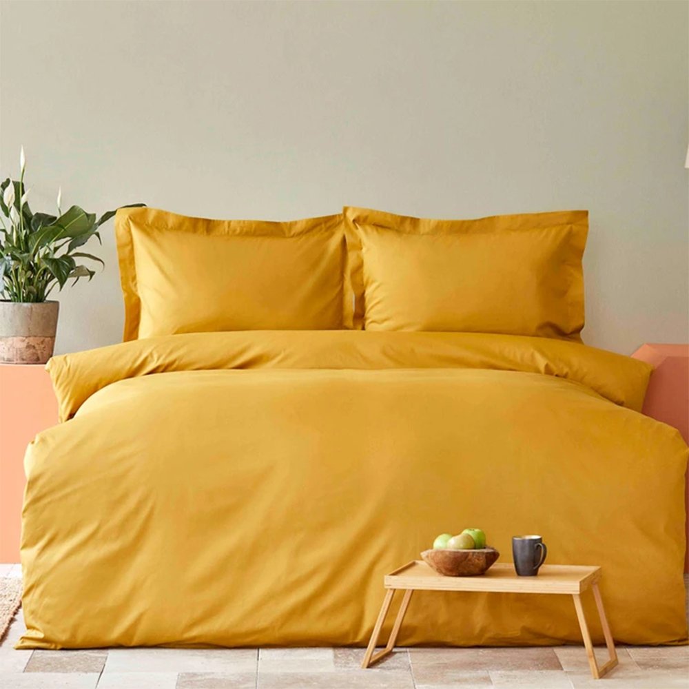 Karaca Home Back To Basic Light Mustard 100% Cotton Single Duvet Cover Set, 200.18.01.0944