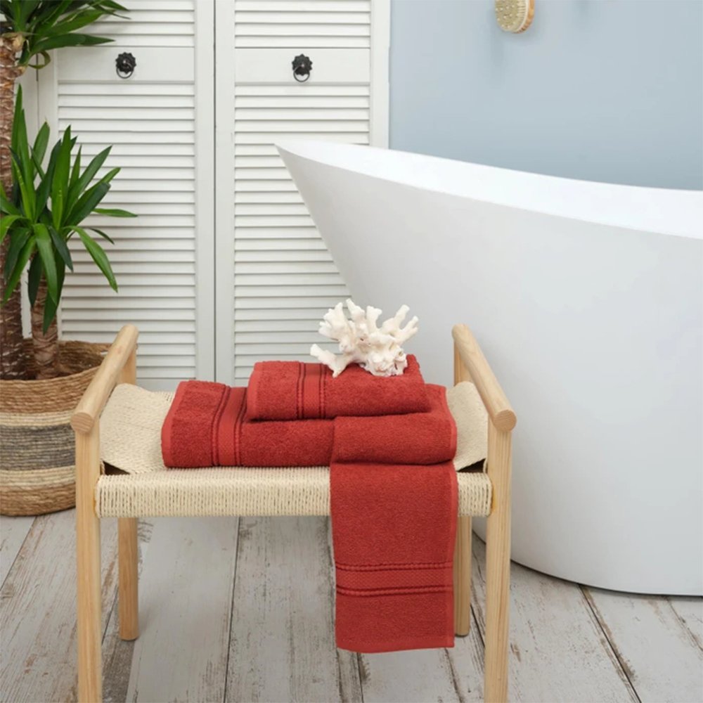 Karaca Home Daily Soft 100% Cotton Face Towels 50x90cm Terracotta, 200.20.01.0270