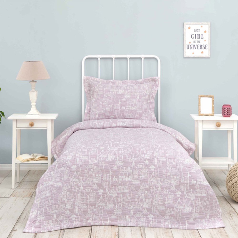 Karaca Home Young City Lilac Single Bedspread Set, 200.20.01.0429