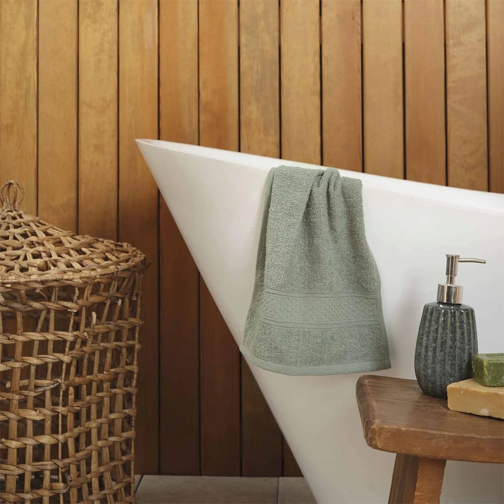 Karaca Home Dielle Recycle 100% Cotton Hand Green Towel 30 x 50 cm, 200.20.01.0667