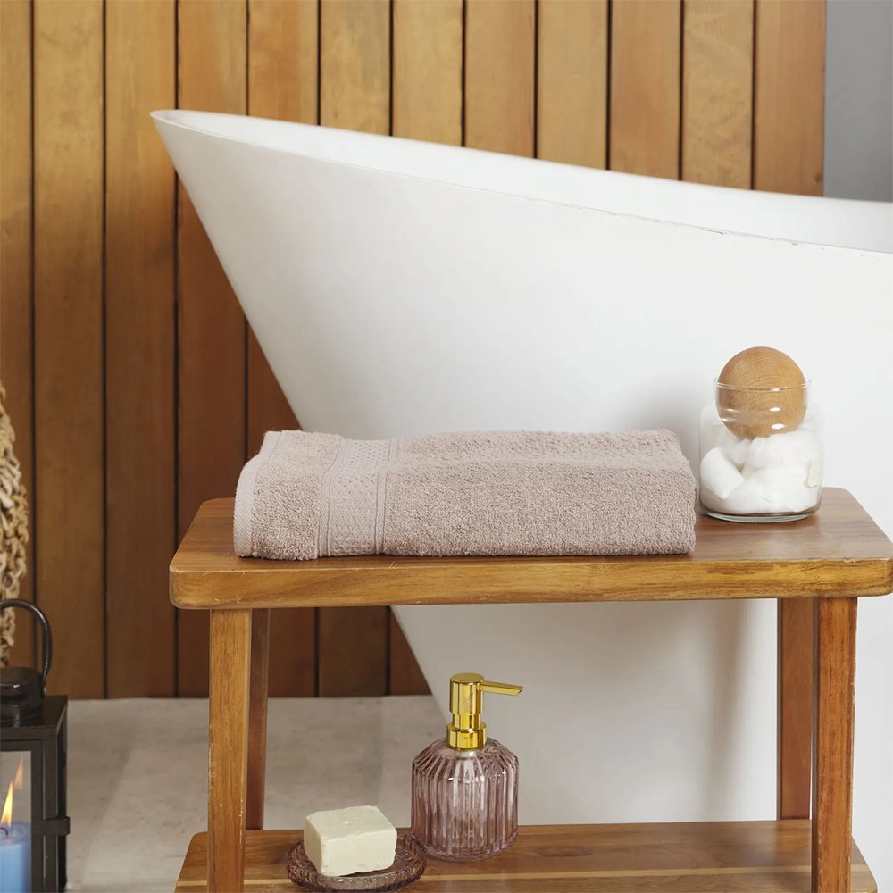Karaca Home Dielle Recycle 100% Cotton Bath Towels 70x140cm Beige, 200.20.01.0678