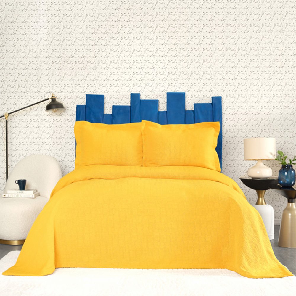 Karaca Home Cedric Yellow Double Bedspread, 200.21.01.0044
