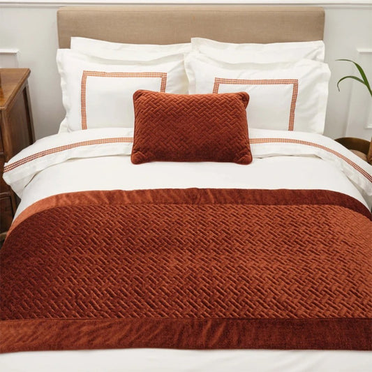 Karaca Home White Col Bruce Cinnamon Bed Runner Set, 200.21.01.0072