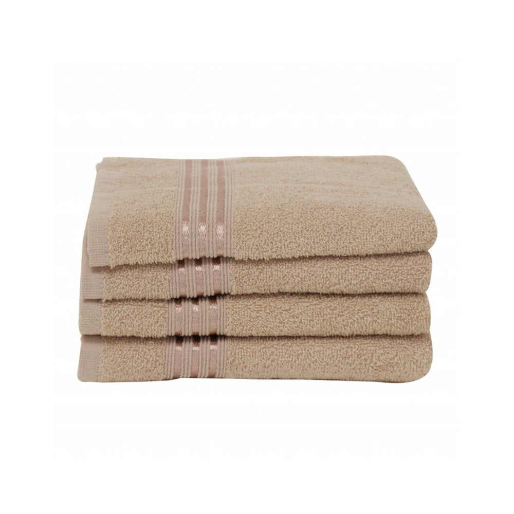 Karaca Home Stripe 4-Piece Face Towel Set 50 × 90 cm – Beige, 200.21.01.0730