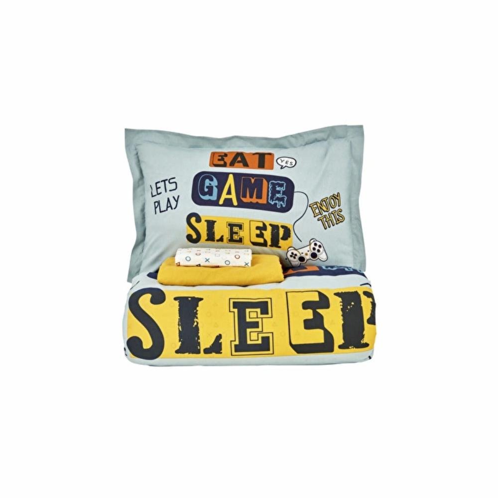 Karaca Home Young Enjoy Play 100% Cotton Single Duvet Cover Set, 200.22.12.0075