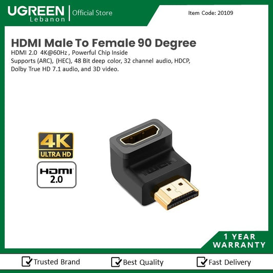 Ugreen, Hdmi Male To Female 90 Degree Ugreen Hd112 - 20109