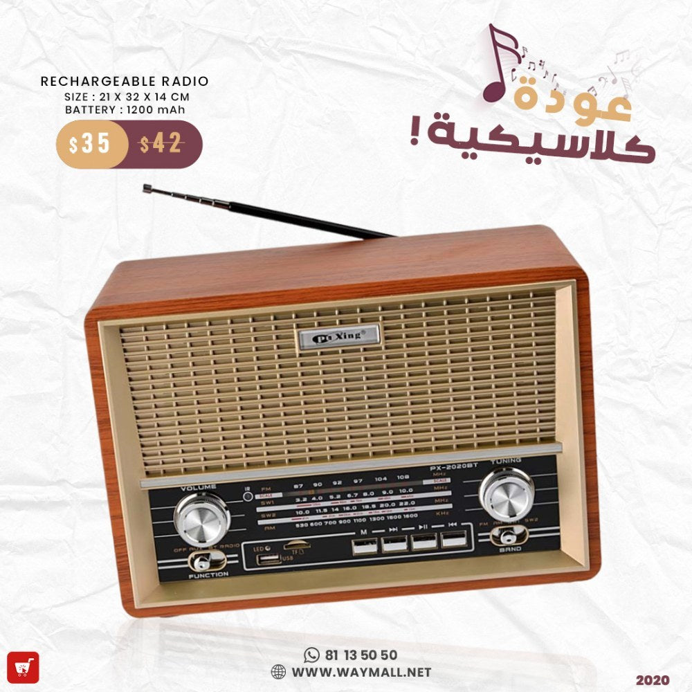 Wooden Radio With Remote Control, Bluetooth Speaker 2020Bt