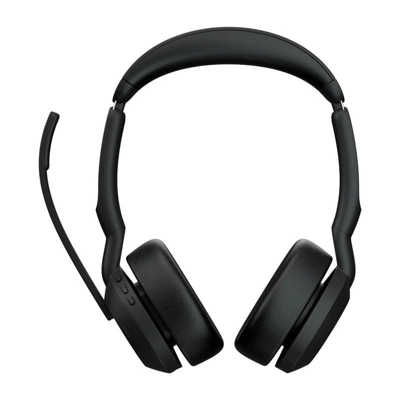 Jabra, Evolve2 55 MS Stereo Wireless Professional Headset With Active Noise Cancellation + Link 380a Wireless Dongle - Features AirComfort Technology, Noise-Cancelling Mics & Active Noise Cancellation - MS Teams Certified, Works with Other Platforms - Bl