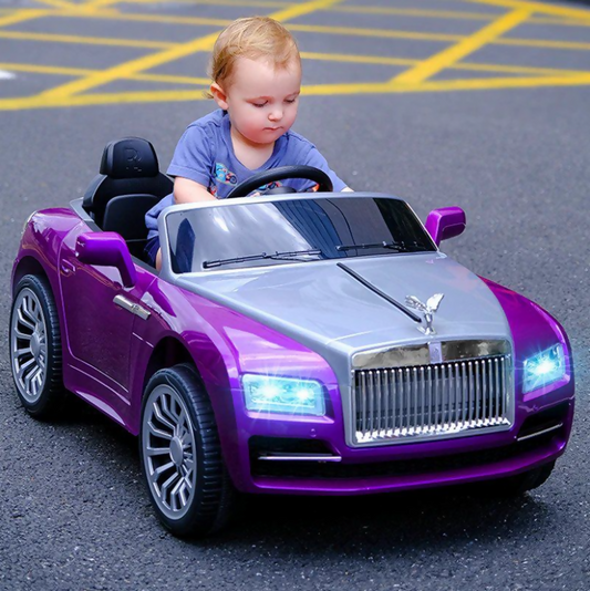 Rolls Royce Kids Ride-On Car – 12V Battery, Dual Motors, Remote Control, LED Lights & Music (Ages 1–7)