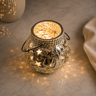 Karaca Home Star Gold Candle Holder 14 cm, 300.21.02.0355