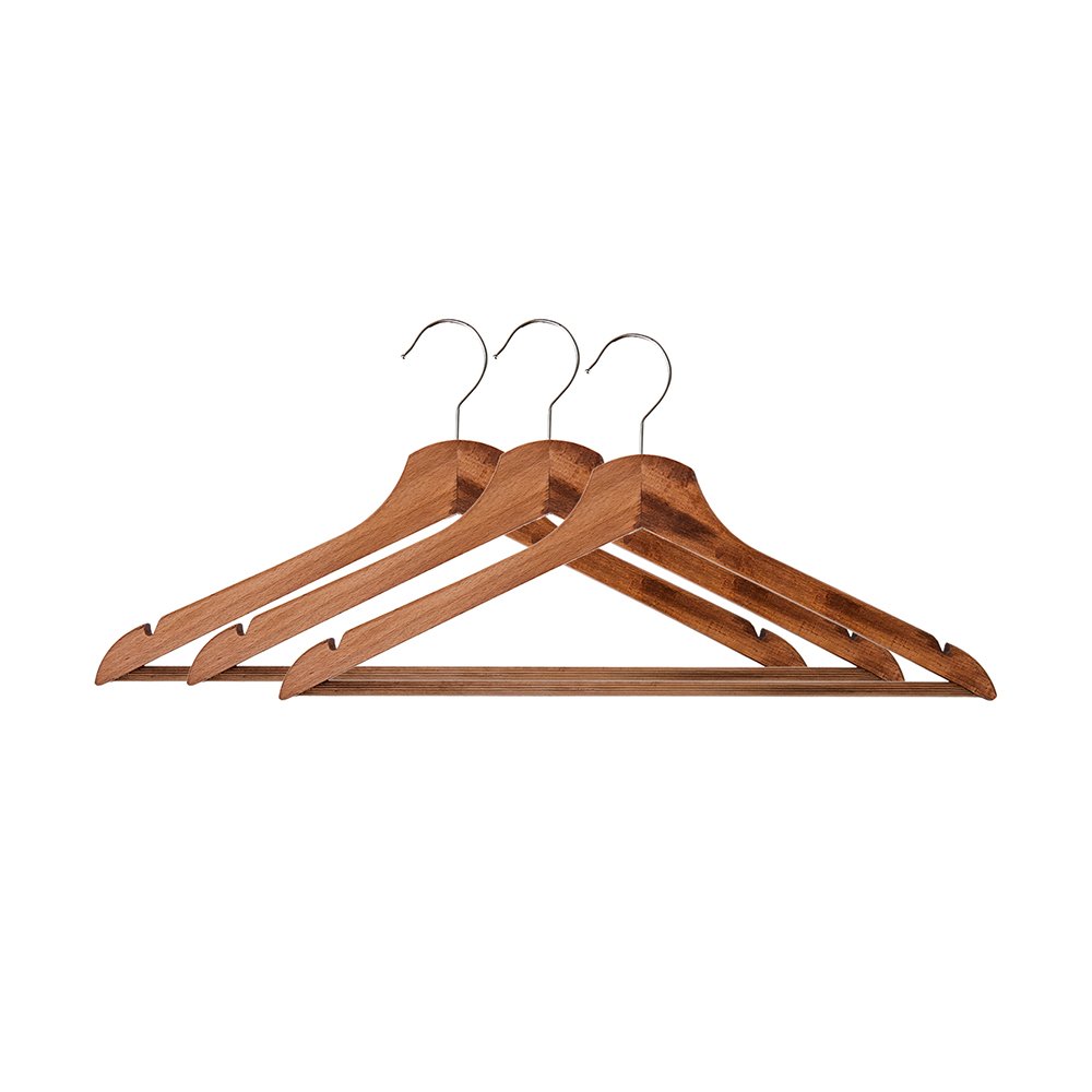 Karaca Home Jessie Wooden Brown 3Pcs Hanger Set 44cm, 300.21.02.0184