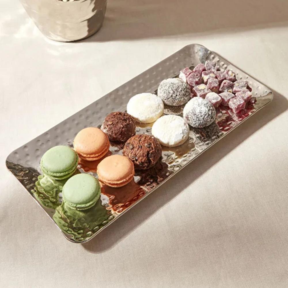 Karaca Home Loren Rectangular Silver Tray 33 x 15 cm, 300.23.01.0039