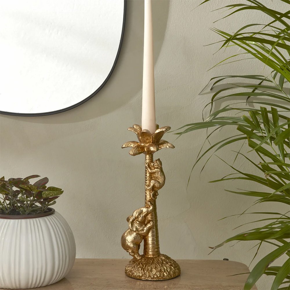 Karaca Home Elephant Gold Candle Holder 25 cm, 300.23.01.0333